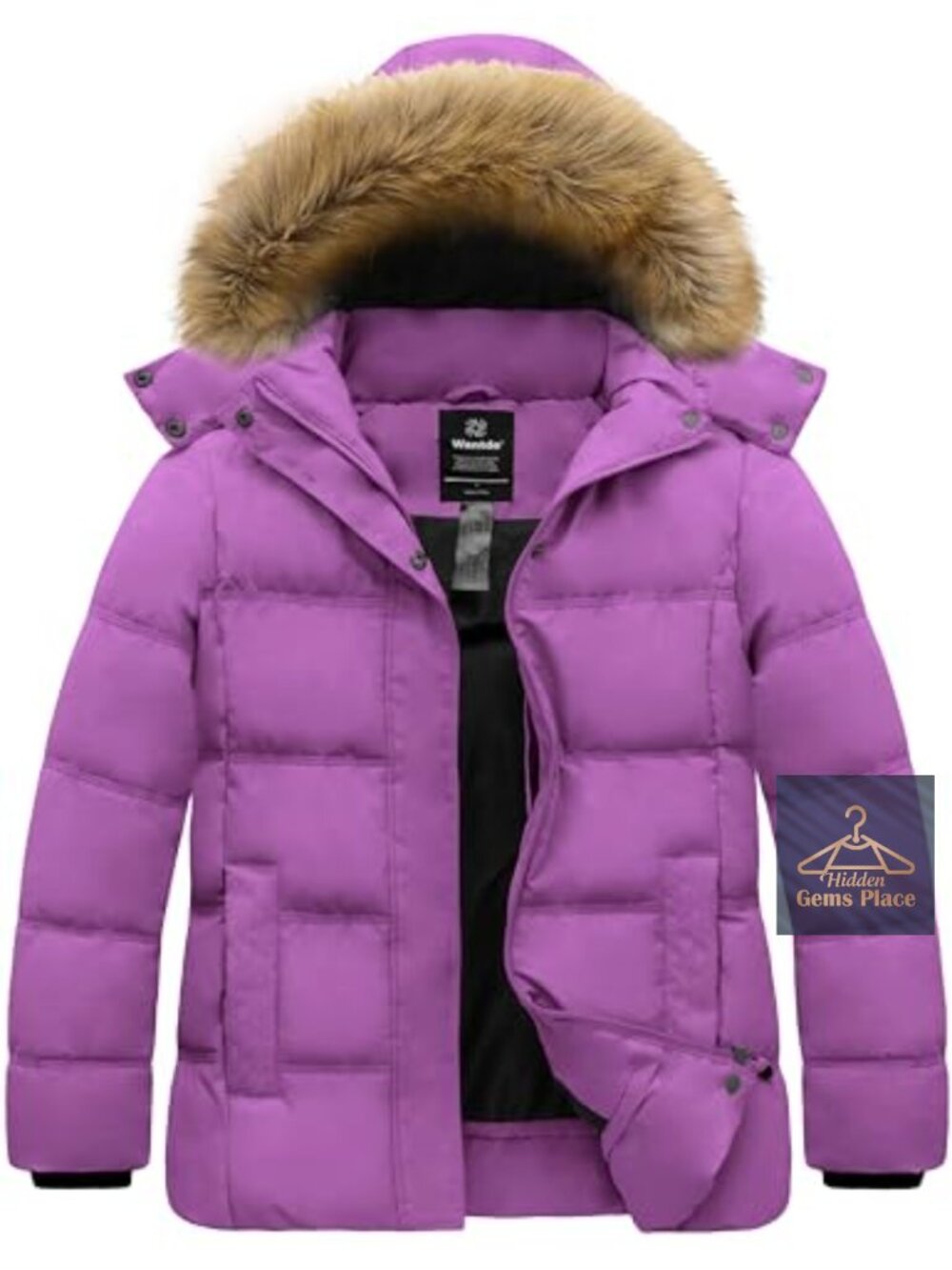 Plus Size Quilted Puffer Jacket Hooded Winter Coat Waterproof
